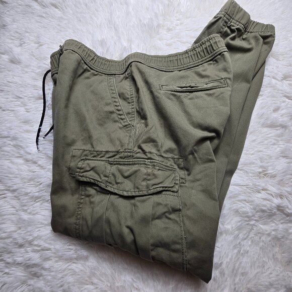 Aeropostale Men's Cargo Jogger Size Medium 100% Cotton Olive Green - Picture 1 of 5